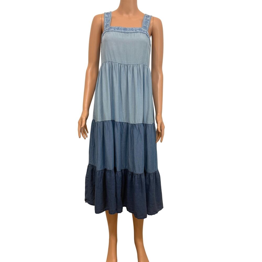 ⁠Kate Spade Broome Street small embroidered tiered patio dress D3 3597